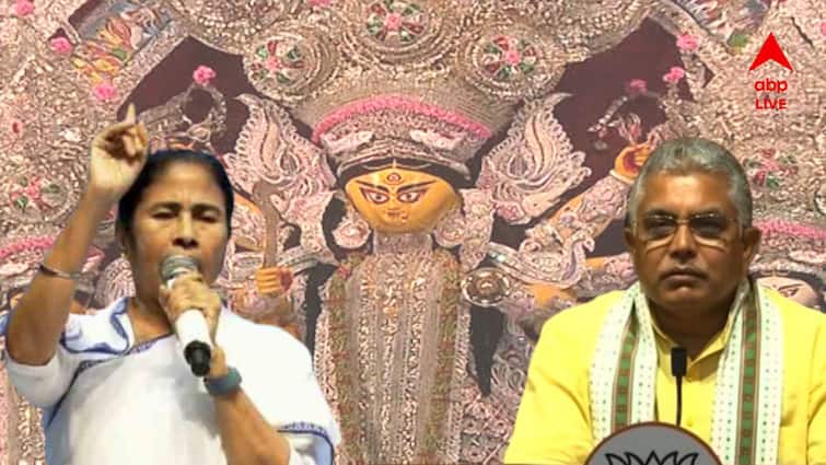 BJP Dilip Ghosh Attacks CM Mamata Banerjee says she takes away the sanity of Durga Puja over early Inauguration and Money giving issue Dilip Ghosh : 'ওঁর সব কাজ উল্টো, চণ্ডীপাঠও', টাকা দিয়ে ছবি লাগিয়ে দুর্গাপুজোর পবিত্রতা নষ্ট করছেন, মুখ্যমন্ত্রীকে আক্রমণ দিলীপ ঘোষের