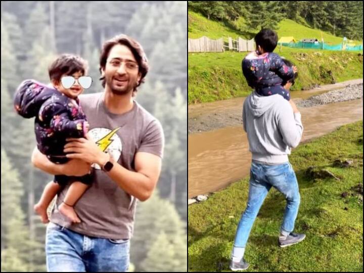 TV Actor Shaheer Sheikh shared a cute video with his daughter Anaya Watch: कंधे पर बैठाकर बेटी अनाया को खूबसूरत वादियों की सैर कराते दिखे शहीर शेख, देखें क्यूट वीडियो
