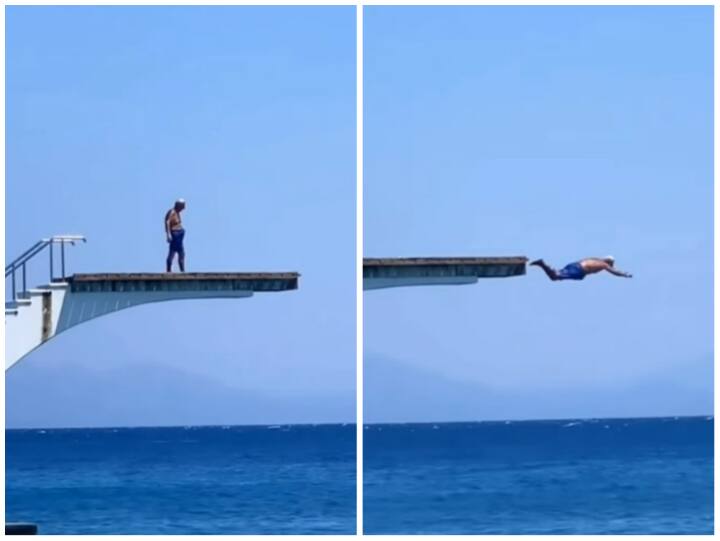 Video: 92 साल की उम्र में शख्स ने लगाई हैरतअंगेज डाइव, हिम्मत के कायल हो जाएंगे आप 92 Year Old man Dive in Sea user Shocked in viral video Video: 92 साल की उम्र में शख्स ने लगाई हैरतअंगेज डाइव, हिम्मत के कायल हो जाएंगे आप