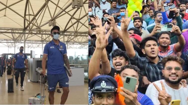 Team India gets a rousing welcome at Thiruvananthapuram for 1st IND vs SA T20I, watch Video IND vs SA T20I: কাল প্রথম টি-টোয়েন্টি, বিরাটদের দেখতে সমর্থকদের ঢল