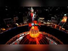 PHOTO : ड्रोन कॅमेऱ्यातून टिपलेली गंजगोलाईची आकर्षक रोषणाई