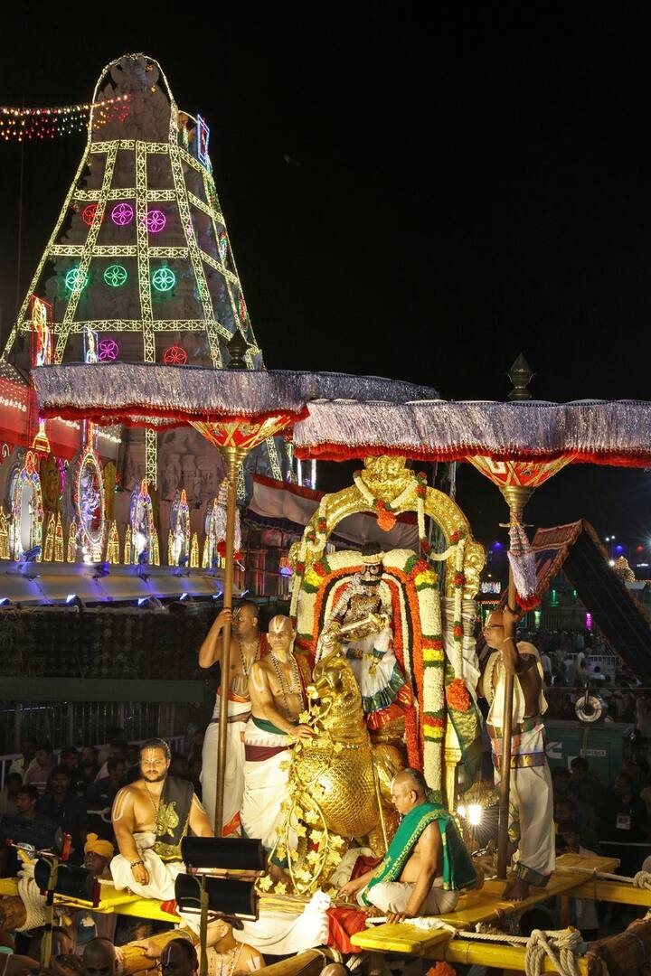 తిరుమలలో శ్రీవారి సాల‌క‌ట్ల బ్రహ్మోత్సవాలు వైభవంగా సాగుతున్నాయి.. ఈ బ్రహ్మోత్సవాల్లో భాగంగా రెండో రోజు బుధ‌వారం  రాత్రి శ్రీ మలయప్ప స్వామి వారు హంస వాహనంపై వీణ ధ‌రించి స‌ర‌స్వ‌తి దేవి అలంకారంలో దర్శనమిచ్చారు..