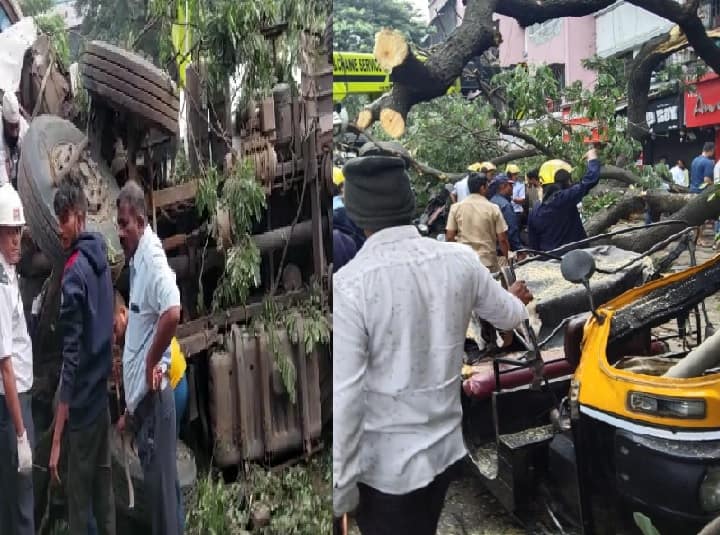 Pune accident container accident At Hadapsar Rickshaw Damage Many Injured Pune Accident: हडपसरमध्ये मोठा अपघात; कॉन्क्रिट मिक्सर ट्रकनं चार रिक्षांना उडवलं, एकाचा मृत्यू, तीन गंभीर