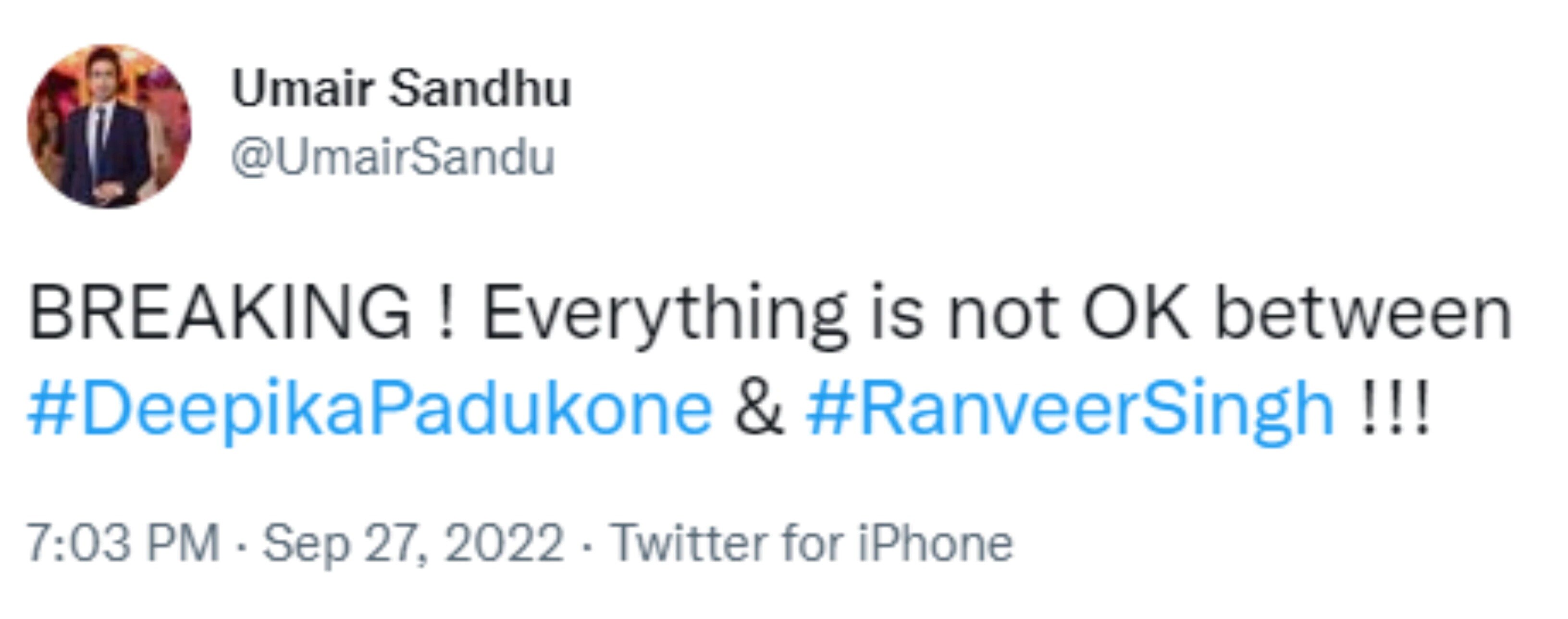 Deepika-Ranveer: ਦੀਪਿਕਾ ਪਾਦੂਕੋਣ ਤੇ ਰਣਵੀਰ ਸਿੰਘ ਦੇ ਰਿਸ਼ਤੇ `ਚ ਆਈ ਖਟਾਸ? ਐਕਟਰ ਦੇ ਇਸ ਬਿਆਨ ਤੋਂ ਸੱਚਾਈ ਆਈ ਸਾਹਮਣੇ