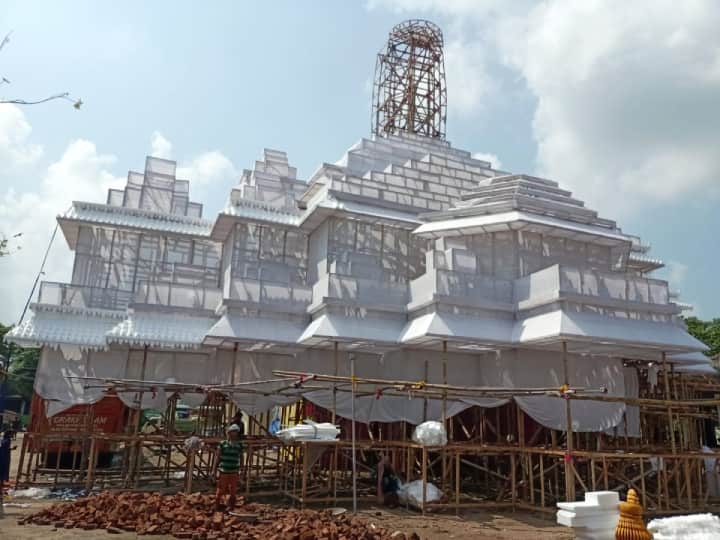 Durga Puja 2022: Pandal worth Rs 20 lakh being built in Siwan Ayodhya Shri Ram Mandir will be seen ann Durga Puja 2022: सीवान में 20 लाख रुपये का बन रहा पंडाल, दिखेगा अयोध्या का श्रीराम मंदिर, 120 फीट होगी ऊंचाई