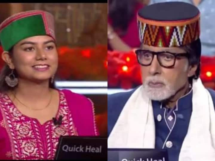 Kaun Banega Crorepati 14 Ankita Sharma Brings A Special Himachal Topi And Scarf For Amitabh Bachchan
