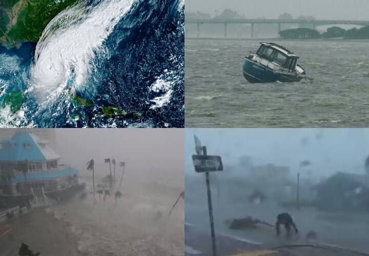 Hurricane Ian in Florida: अमेरिका के फ्लोरिडा में चक्रवाती तूफान इयान ने भयंकर तबाही मचाई है. तूफान जनित बाढ़ में तटीय इलाकों में घर बहते देखे गए हैं.