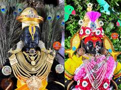 Navratri 2022 : ललिता पंचमीनिमित्त रुक्मिणी माता वनदेवीच्या रूपात, अंगावर फुलांची साडी आणि फुलांचे दागिने