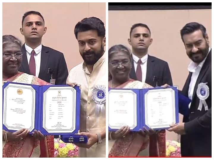 National Film Award 2022 Ceremony Photos Ajay Devgn Suriya Received Best Actor Best Film Winners 68th National Film Awards 2022: From Best Actor To Best Music Composer, Check Out The Complete List Of Winners