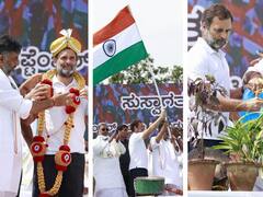 Photos: दिल्ली में हलचल के बीच 'भारत जोड़ो यात्रा' की कर्नाटक में हुई एंट्री, बीजेपी के गढ़ में 500 किमी पद यात्रा करेंगे राहुल गांधी