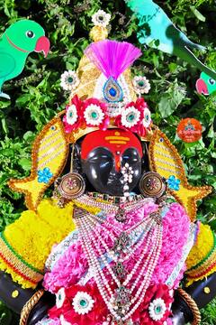 Navratri 2022 : ललिता पंचमीनिमित्त रुक्मिणी माता वनदेवीच्या रूपात, अंगावर फुलांची साडी आणि फुलांचे दागिने