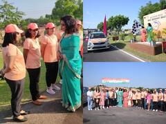 IN Photos: जोधपुर से 15 कारों में रवाना हुई 28 महिलाओं ने निकाली वूमन कार रैली, शहीदों के घर जाएंगी