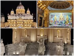 कोलकाता के सेंट पीटर बेसिलिका की रेप्लिका वाले पंडाल में विराजीं देवी दुर्गा, लगी भक्तों की कतार