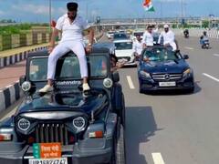 नोएडा में कार पर स्टंट करता नजर आया युवक, गाड़ी पर लगा है युवा मोर्चा जिला मंत्री का बोर्ड