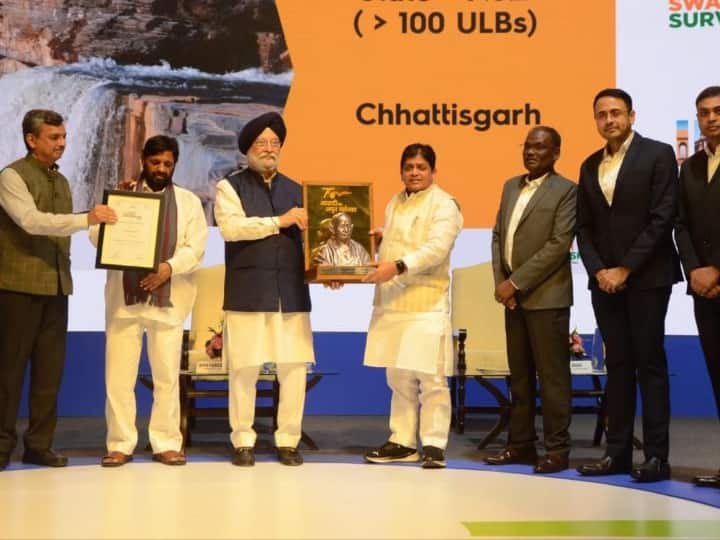 Raipur Chhattisgarh ranked first in Swachh Survekshan 2022 Durg district Patan Ambikapur ANN Swachh Survekshan 2022: स्वच्छता सर्वेक्षण में Chhattisgarh के 8 शहरों ने मारी बाजी, 'पाटन' को ईस्ट जोन में पहला और देश में दूसरा स्थान