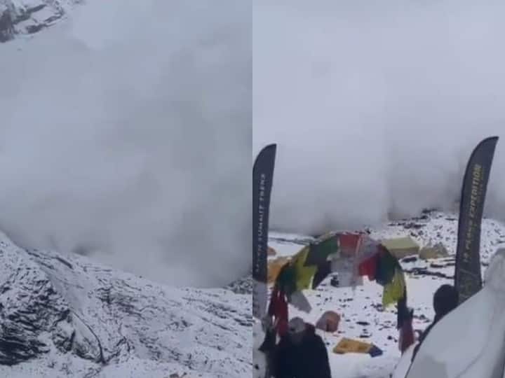 Nepal Avalanche Hits Mount Manaslu Base Camp On 2nd October Some Tents Destroyed