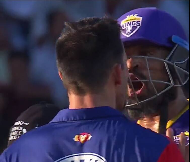 Mitchell Johnson And Yusuf Pathan Fight In Legends League Cricket's Qualifier Match India Capitals Vs Bhilwara Kings Video: ચાલુ મેચ દરમિયાન યુસુફ પઠાણ અને મિચેલ જોનસન વચ્ચે થઈ લડાઈ, ધક્કામુકી પણ થઈ