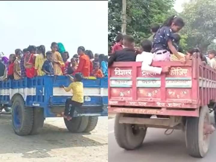 no lesson learnt from Kanpur Road Accident passengers are using tractor trolley in Barabanki ANN Barabanki: कानपुर हादसे का बाराबंकी में नहीं हो रहा असर, जान जोखिम में डालकर ट्रैक्टर-ट्रॉली पर यात्रा कर रहे लोग