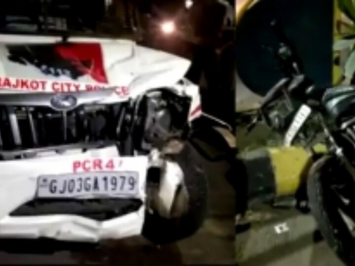 Rajkot Police Van And Bike Collide One Minor Boy Died Another Injured ...