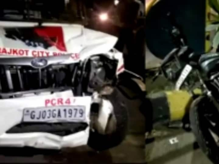 Rajkot Police van and bike collide one minor boy died another injured dead body was sent for postmortem Rajkot Accident News: राजकोट में पुलिस वैन और बाइक की हुई टक्कर, एक नाबालिग लड़के की मौत, दूसरा घायल 