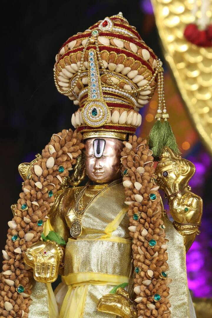 స్నప‌న తిరుమంజ‌నంలో శ్రీ‌ మ‌ల‌య‌ప్ప స్వామి వారిని జపాన్ ఆపిల్స్, మస్కట్ గ్రేప్స్, కొరియన్ పియర్స్, థాయ్ మామిడి, అమెరికన్ చెర్రీస్ తర్వాత ప్రస్తుతం కుంకుమపువ్వు, పిస్తా-బాదం మాల‌ల‌తో అలకరించారు.