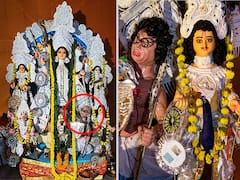 మహిషాసురిడిగా మహాత్ముడు- దుర్గా మాత మండపంలో గాంధీకి అవమానం!