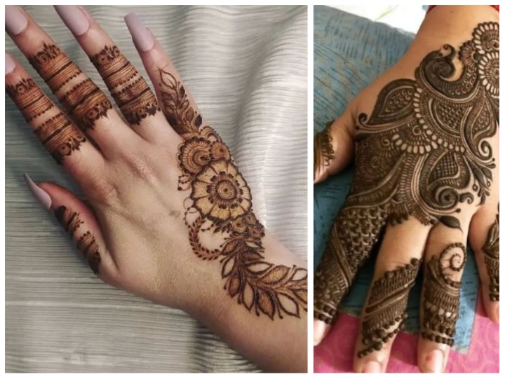 Karva Chauth 2019: करवा चौथ पर मेहंदी के कुछ खास डिजाइन - beautiful mehndi  designs for karva chauth-mobile