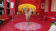 Durga Pujo: সাদা খড়ির আলপনা, সাবেকি প্রতিমা; রজত জয়ন্তী বর্ষে চিরন্তনী ঐতিহ্যের ছোঁয়া বারাসাত রোড ৪র্থ লেন অধিবাসীবৃন্দের পুজোয়