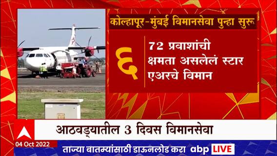 Kolhapur -Mumbai Airport :कोल्हापूर-मुंबई विमानसेवेला आजपासून प्रारंभ,आठवड्यातून तीन दिवस सेवा असणार