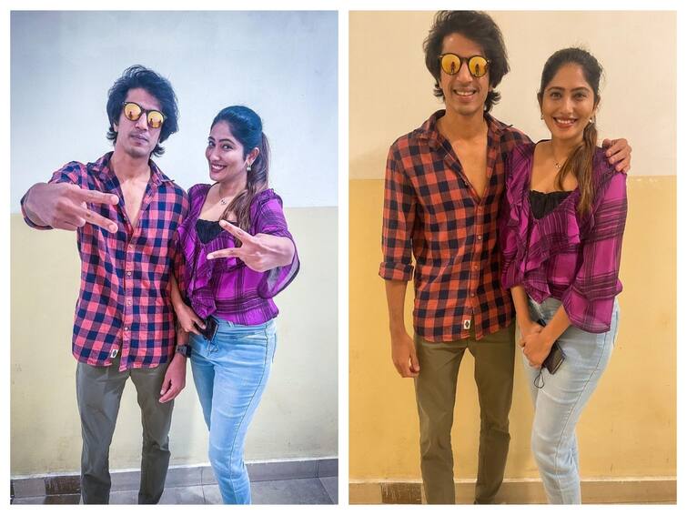 Bigg Boss celebrity Maria Juliana took a photo with Shariq Maria Juliana with Shariq: கட்டதுரை மகனுடன் ஜூலி... ‛ஆன்மா புத்துணர்ச்சி...’ என நெகிழ்ச்சி!