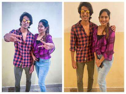 Bigg Boss celebrity Maria Juliana took a photo with Shariq Maria Juliana with Shariq: கட்டதுரை மகனுடன் ஜூலி... ‛ஆன்மா புத்துணர்ச்சி...’ என நெகிழ்ச்சி!