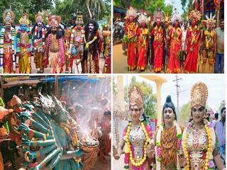 தென்மாவட்டங்களில் களைகட்டும் தசரா திருவிழா - குலசேகரபட்டினத்தில் நாளை சூரசம்ஹாரம்