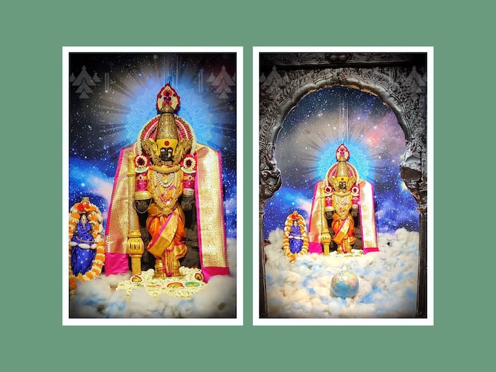 ambabai is dressed up as vishveshwari Jagaddhatri on 9th day of navratri Ambabai Mandir Navratri : करवीर निवासिनी श्री अंबाबाईची नवमीला विश्वेश्वरी जगध्दात्रीच्या रुपात अलंकार पूजा