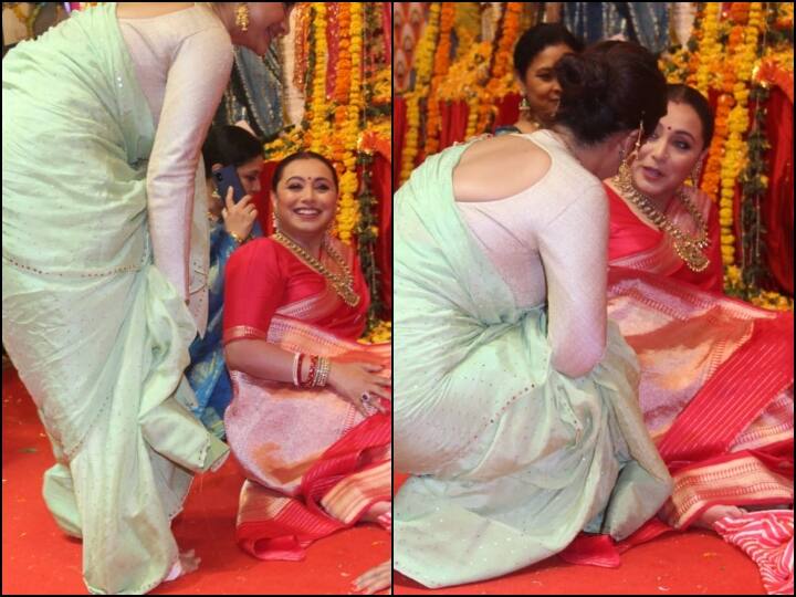 Bollywood Celebs Durga Puja: रानी मुखर्जी (Rani Mukerji) और पत्रलेखा (Patralekha) की दुर्गा पूजा महोत्सव से तस्वीरें सामने आई हैं. दोनों बेहद ही खूबसूरत दिख रही हैं.