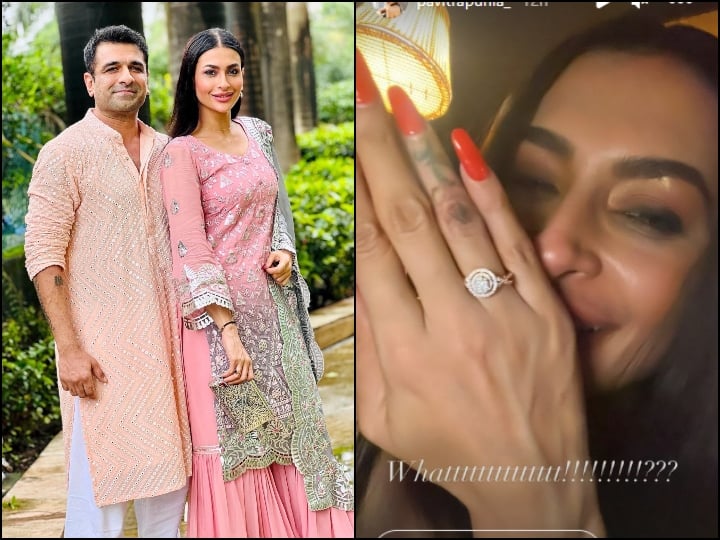 eijaz khan and pavitra punia got engaged actress flaunt her engagment ring on social media पवित्रा पुनिया-एजाज खान ने गुपचुप कर ली सगाई, इंगेजमेंट रिंग फ्लॉन्ट करती नजर आईं एक्ट्रेस