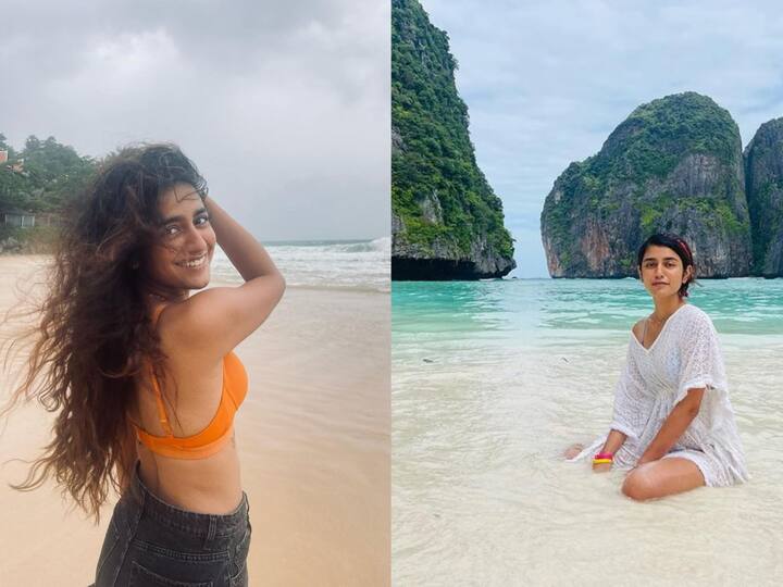 Priya Varrier Photos : தாய்லாந்து பீச்சில் வளம் வரும் அடர் லவ் நாயகி பிரியா வாரியர்!