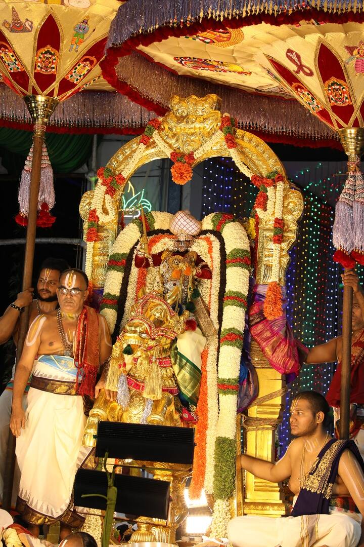 అశ్వ వాహనంపై విహరిస్తున్న మలయప్ప స్వామి వారి దర్శన భాగ్యంతో తిరుమాడ వీధులు గోవింద నామస్మరణలతో మారుమోగాయి.
