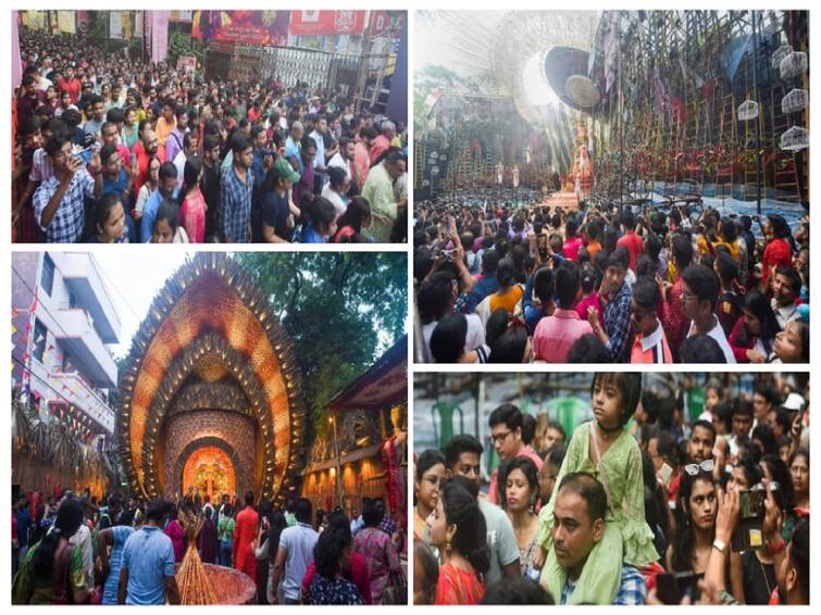 Lakhs Throng Durga Puja Pandals Across Bengal On 'Maha Nabami' Lakhs Throng Durga Puja Pandals Across Bengal On 'Maha Nabami'