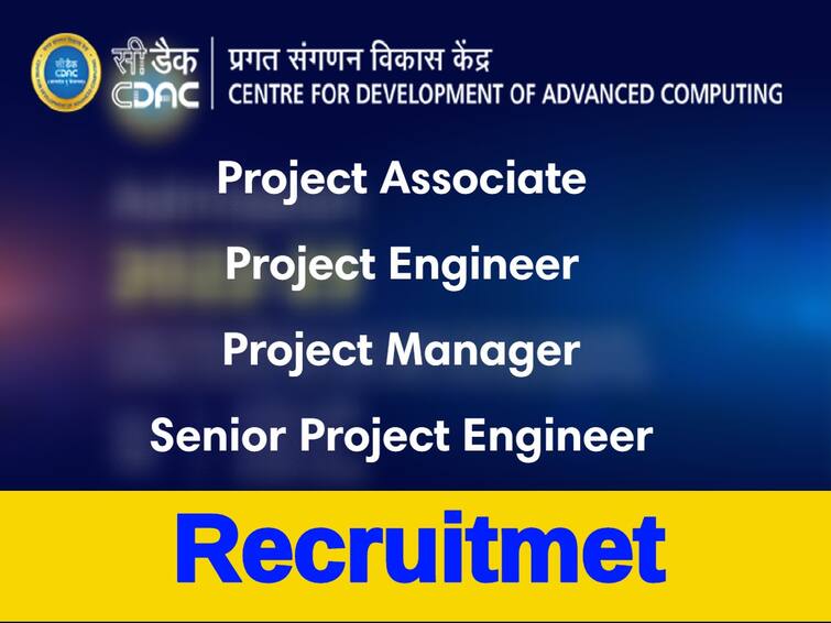 C-DAC Invites online applications for various contractual positions at all levels for Centres/locations across India CDAC: సీడాక్‌‌లో 530 ప్రాజెక్ట్‌ స్టాఫ్‌ పోస్టులు, ఈ అర్హతలుంటే చాలు