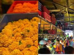 Dasara Dadar Market : दसऱ्यामुळे मुंबईतील दादरचं मार्केट गजबजलं, झेंडूला मागणी