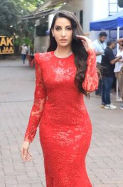 Nora Fatehi Pics: ਲਾਲ ਡਰੈਸ ਵਿੱਚ ਨੋਰਾ ਦਾ ਦਿਸਿਆ ਕਾਤਲਾਨਾ ਅੰਦਾਜ਼, ਵੇਖੋ ਤਸਵੀਰਾਂ