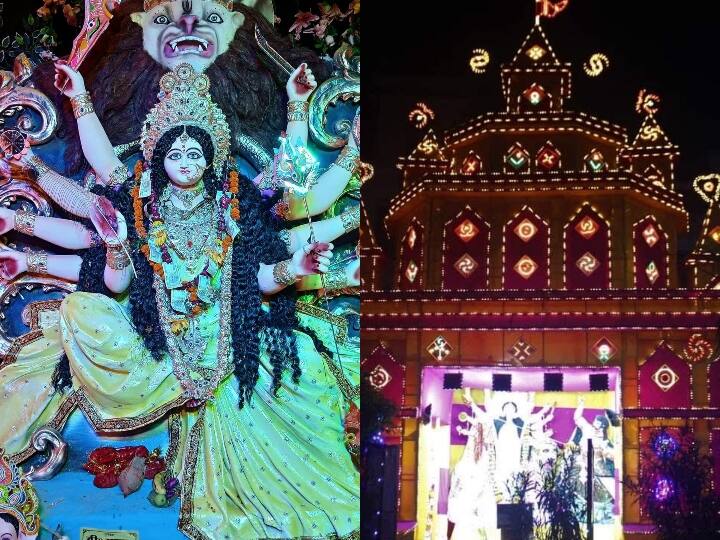 Navratri 2022: शारदीय नवरात्र में मां भगवती के महागौरी रूप की पूजा आराधना हर गली हर घर और मुहल्लों में पंडाल सजाकर की जा रही है. शाम ढलने के बाद से ही यूपी में गोरखपुर (Gorakhpur) के शहरी और ग्रामीण इलाकों में लोगों का उल्‍लास दिख रहा है. गोरखपुर में इस बार 2941 प्रतिमाएं स्‍थापित हुई हैं. हर पंडाल को बड़े भव्यता के साथ सजाया गया है.
