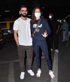 Virat-Anushka Pics: અનુષ્કા અને પુત્રી વામિકાને એરપોર્ટ પર લેવા પહોંચ્યો વિરાટ, જુઓ તસવીરો
