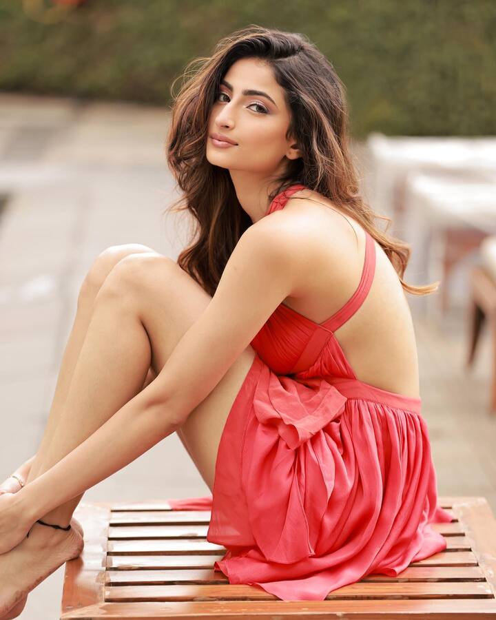 शॉर्ट बॅकलेस ड्रेसमधील पलकच्या फोटोंनी चाहत्यांना वेड लावलं आहे.