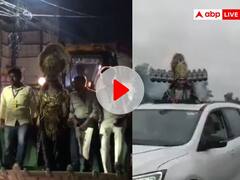 Watch: कहीं बुलडोजर तो कहीं लग्जरी कार, यूपी में दशहरा मैदान पर रावण की शानदार एंट्री, देखें वीडियो