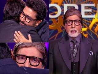 KBC 14: અમિતાભ બચ્ચનને કેબીસીના મંચ પર અભિષેકે આપ્યું સરપ્રાઈઝ, રડી પડ્યા Big B, જુઓ વીડિયો