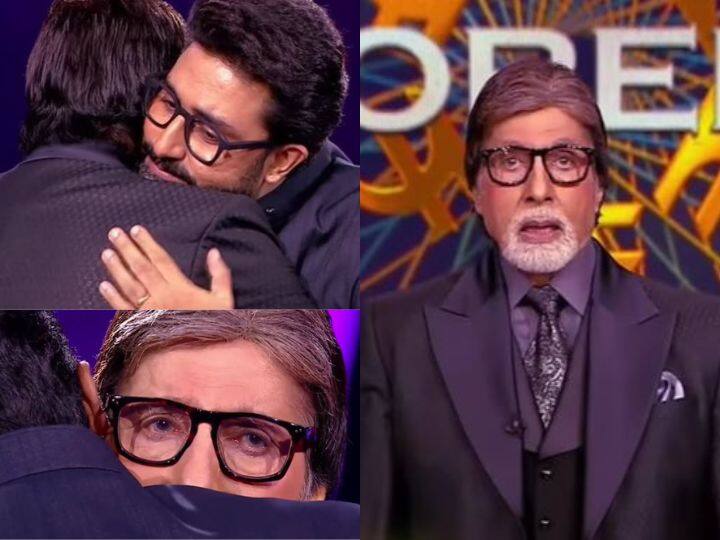 Amitabh Bachchan Got Surprise From His Son Abhishek Bachchan In Kaun Banega Crorepati 14 KBC 14: અમિતાભ બચ્ચનને કેબીસીના મંચ પર અભિષેકે આપ્યું સરપ્રાઈઝ, રડી પડ્યા Big B, જુઓ વીડિયો