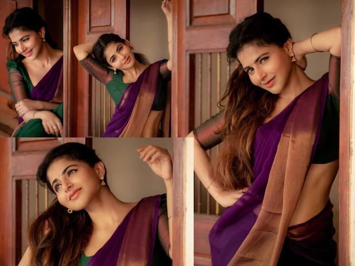 Iswarya menon photos: கற்பூர கன்னிகையே வாராய்...நடிகர் ஐஸ்வர்யா மேனனின் சேரி போட்டோஸ் !