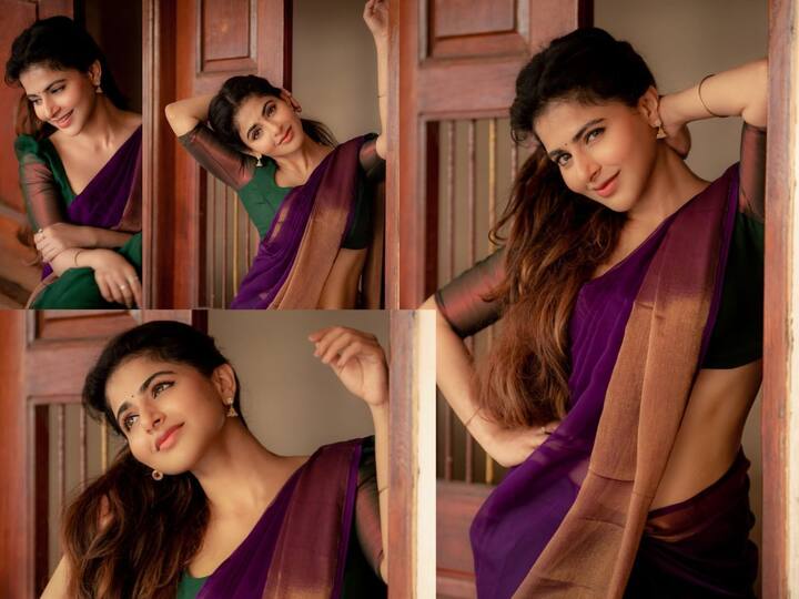 Iswarya menon photos: கற்பூர கன்னிகையே வாராய்...நடிகர் ஐஸ்வர்யா மேனனின் சேரி போட்டோஸ் !