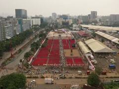 PHOTO: शिंदे गटाच्या मेळाव्यासाठी बीकेसी मैदानावर पूर्ण तयारी; खास तयारीची ड्रोननं घेतलेली दृश्य पाहा